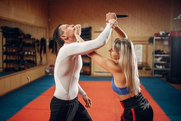 Can you hit a female in self-defense? 