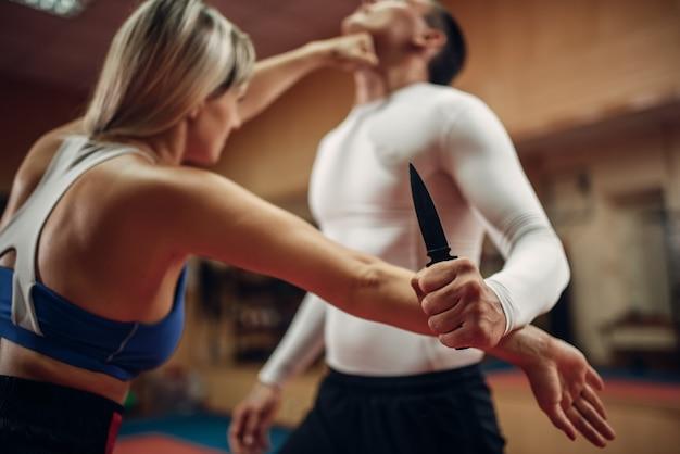 Can you hit a female in self-defense? 