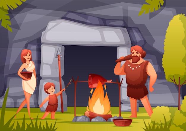 How did cavemen cook food? 