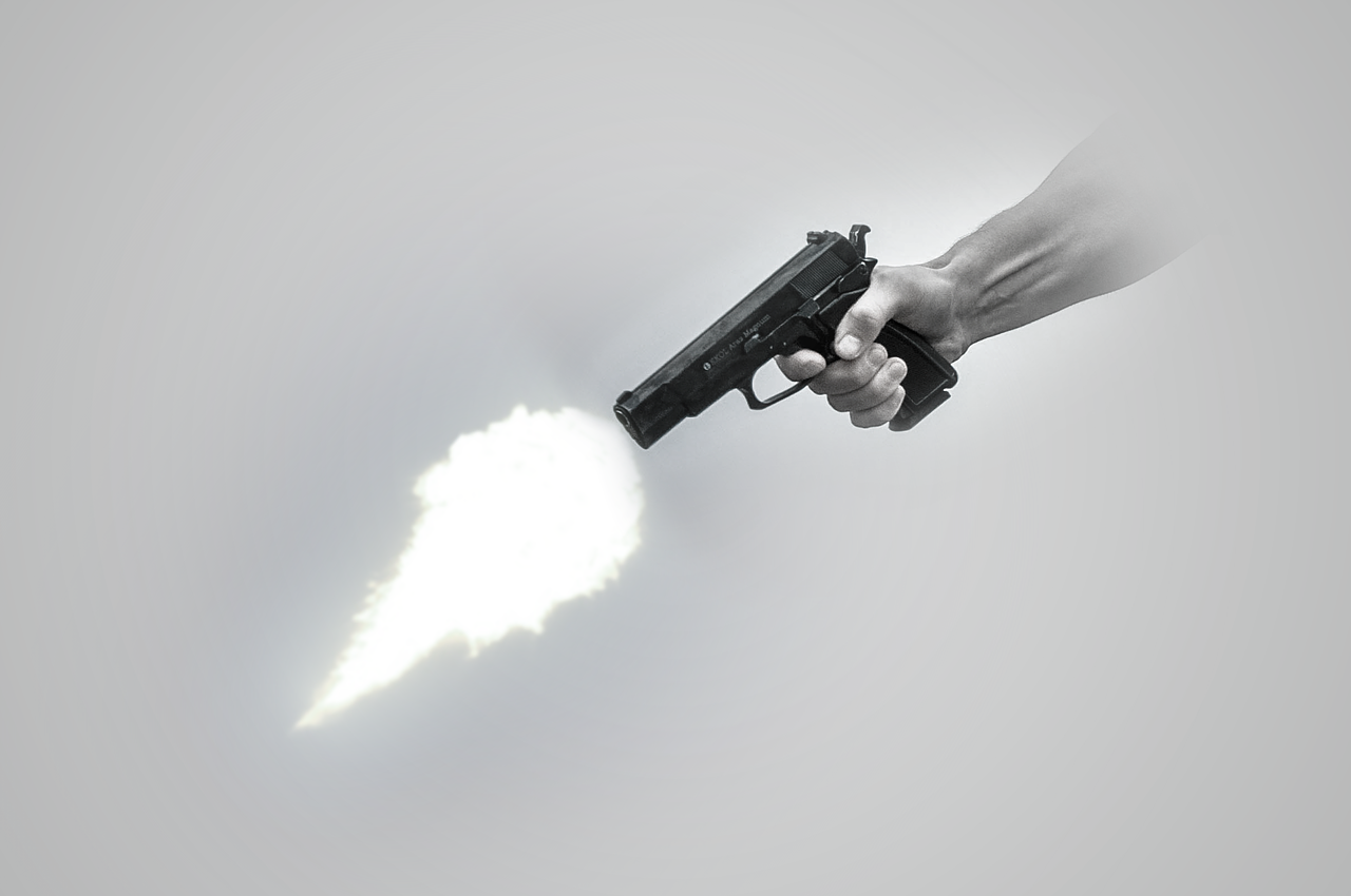 How do you describe the sound of a gunshot? 