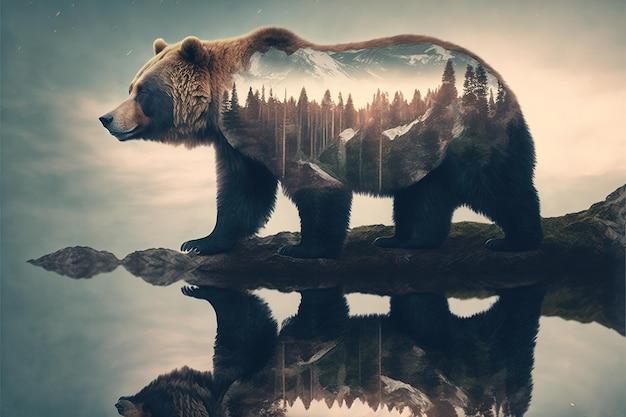 How do grizzly bears adapt to the taiga? 