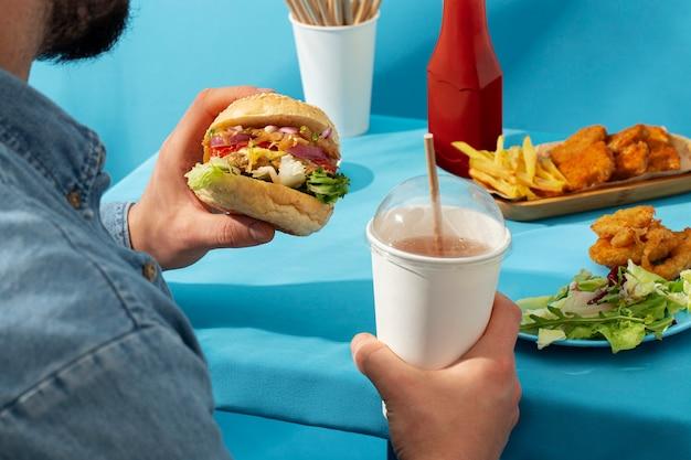 How much does an average person spend on fast food per month? 
