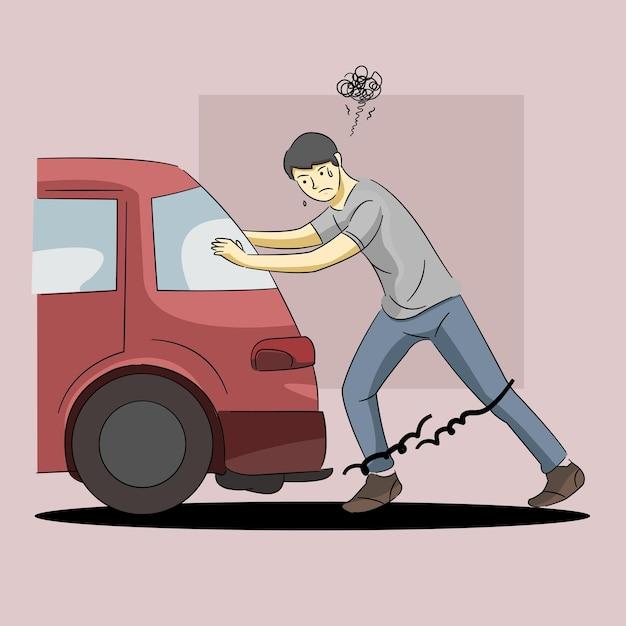How do you push a car without turning it on? 