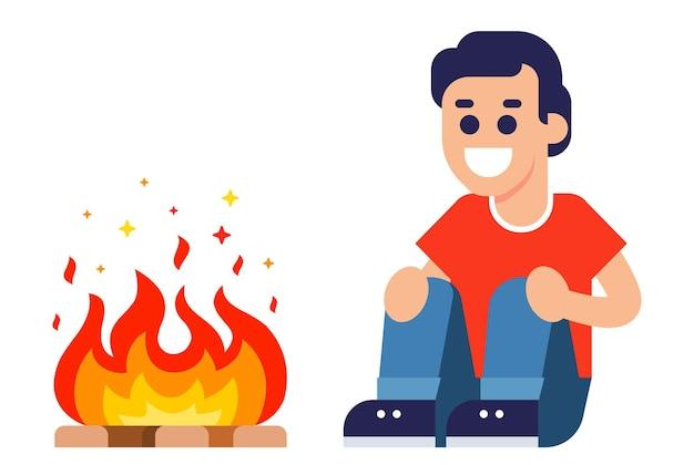What is the relationship between man and nature in to build a fire? 