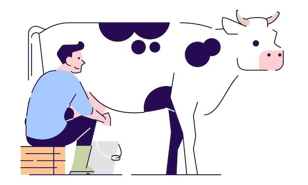 What was the first guy to milk a cow doing? 