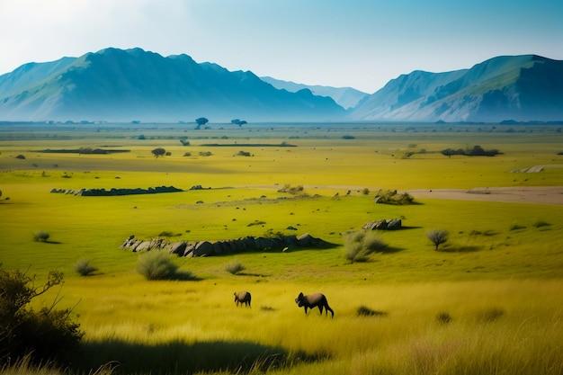 What is the topography in grasslands? 