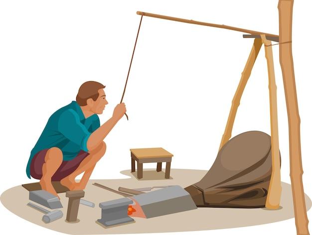 What is the lesson in the village blacksmith? 