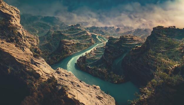 What is a deep valley with steep sides? 