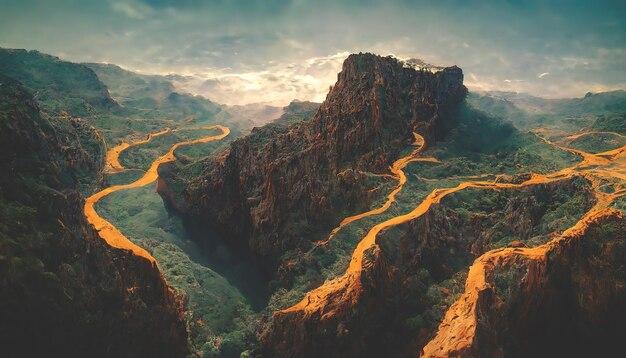 What is a deep valley with steep sides? 
