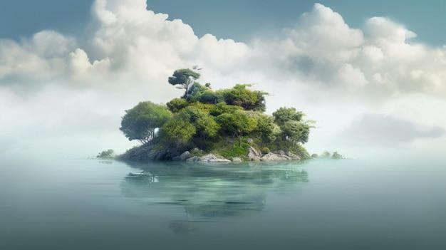 What is a piece of land surrounded by water called? 