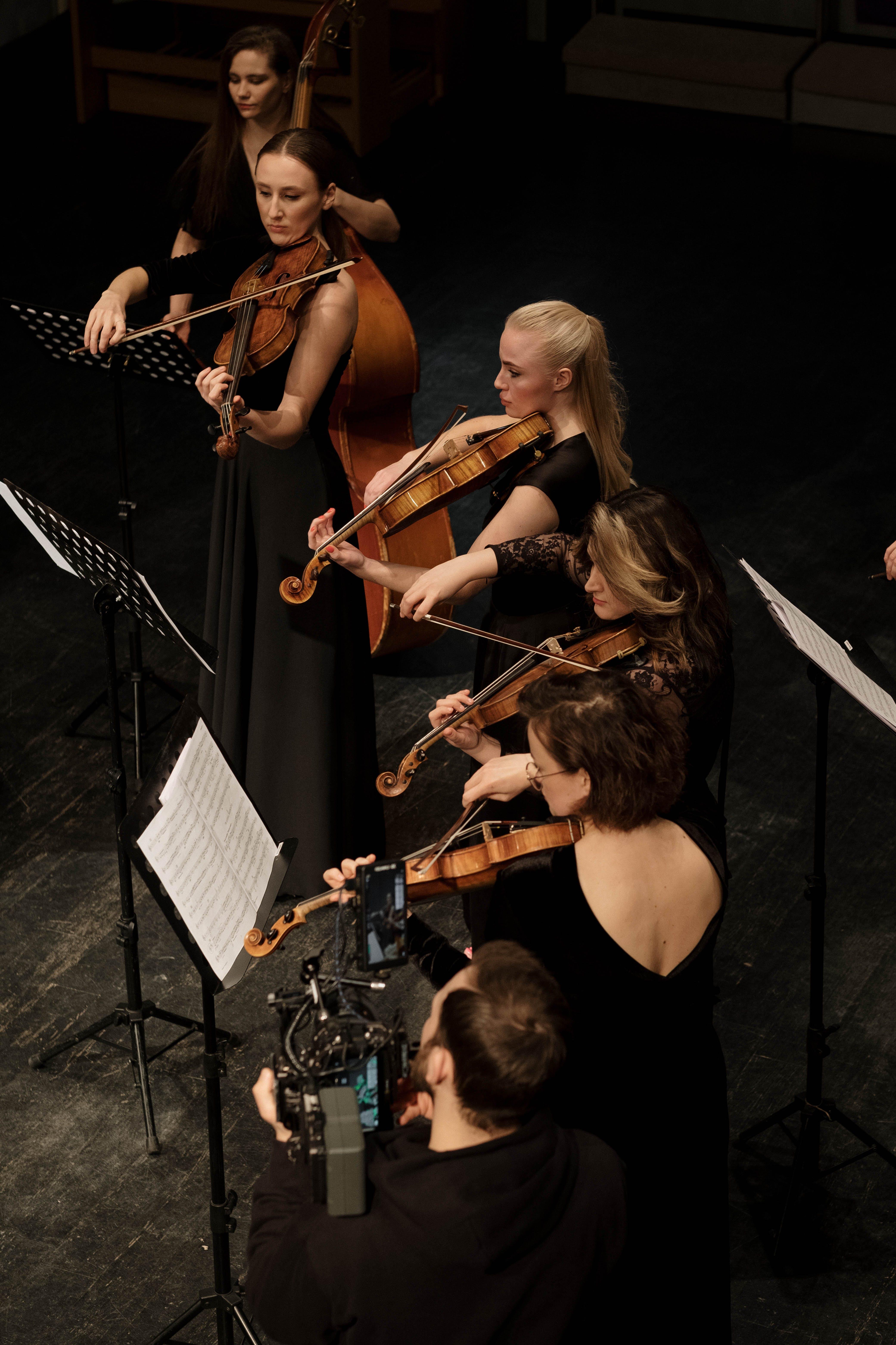 Where do orchestras perform? 