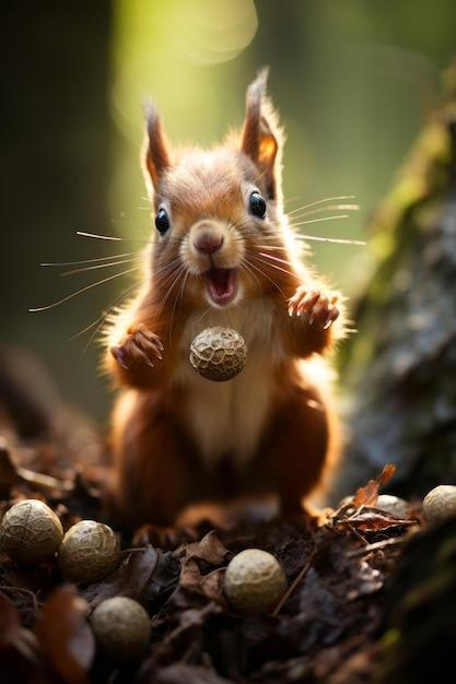 Which animal eats fruits and nuts? 